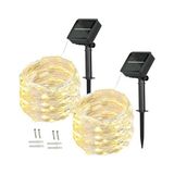 Aesco Solar Peri Işıkları Dış Mekan, [2'li Paket] 100 Led'ler Peri Işıkları Dış Mekan Güneş 10 Metre 8 Mod Dış Mekan Telli Işıklar Düğün, Parti ve Noel, Bahçe Dekorasyonu Binası Aydınlatma Dış Mekan (Sıcak - 1 x 100 cm - 00 Beyaz