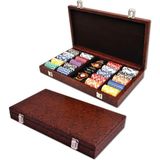 Aesco Star Poker Çipi Deri Çanta 300'LÜ Poker Çipi Seti – Dayanıklı Şık Taşıma Çantası, Profesyonel Poker Çipleri, Ev & Turnuva Kullanımı - Acı Kahverengi