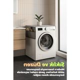 Aesco Su Geçirmez 4 Cepli Çamaşır Makinesi Koruyucu Örtü, Gri Renk - 0,1 L - 1BW-Beyaz