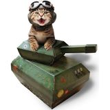 Aesco Suck Uk Kedi Oyun Evi | Yeni Karton Kedi Tankı | Kedi Oyuncağı ve Aksesuar | Düz Paketlenmiş ve Kolay Monte Edilir - 02-Gri