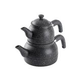 Aesco Tantitoni Orta Boy Gri Granit Çaydanlık Takımı 980/1700ML (Elvin Home Concept)