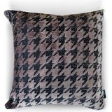 Aesco Taupe Houndstooth Kazayağı Desenli Dekoratif Kırlent/yastık Kılıfı 45X45 CM,%100 Polyester Döşemelik Kumaş - 001-Renkli