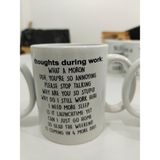 Aesco Thoughts During Work Kupa - Iş Yeri Düşünceleri Komik Ofis Seramik Bardak 325ML - 00-Siyah - Beyaz