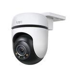 Aesco Tp-Link Tapo TC41 2k Dış Mekan Pan/tilt Güvenlik Wi-Fi Kamera, IP65 Hava Koşullarına Dayanıklı, Hareket Algılama, 360° Görsel Kapsama Alanı, Tam Renkli Gece Görüşü, Yerel Depolama, Alexa ve Googlehome
