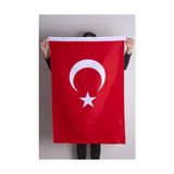 Aesco Türk Bayağı 100X150 cm Alpaka Kumaş Yüksek Kalite Fabrikasyon Baskı -Klaın Plastik Özel Hediye Kutusunda Gelir-