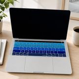 Aesco Türkçe Q Keyboard Cover MacBook Pro Touch Bar 13 Inç 15 Inç Uyumlu A1706 A1989 A2159 A1707 A1990 | Us Ansı Amerikan Düz Enter Silikon Klavye Koruyucu Lacivert Mavi