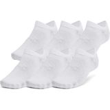 Aesco Under Armour Uniseks-Yetişkin Essential No Show Çorap 6'lı Paket, (100) Beyaz/beyaz/halo Grisi, Large - 0 - 1 Ay - 00-Bordo