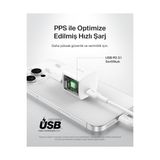 Aesco Usb-C Fiş 25 W - Usb-C Telefon Şarj Cihazı, 16, 15 Plus, Pro, Pro Max, Ipad, Galaxy S25, 9, Switch ve Fazlası Için Pd 3.0 Pps Hızlı Şarj Cihazı, Beyaz - 00-Siyah - Beyaz