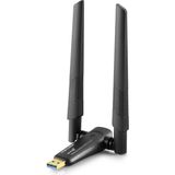 Aesco USB Wıfı Adaptor 2.4ghz&5ghz AIC8832BU AX1800 Wifi6 1200MBPS Siyah UAX06