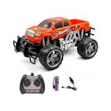 Aesco Uzaktan Kumandalı Canavar Ranger Araba Şarjlı Full Fonksiyon 4x2 Off Road Kamyon Oyuncak Arazi Aracı (Turuncu) - Ahşap