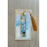 Aesco Van Gogh Temalı Altın Renk Metal Kitap Ayracı, Hediyelik - 41 Delft Blue