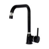Aesco Venita Vera Siyah Mutfak Evye Bataryası Pirinç 360° Oynar Başlıklı