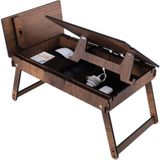 Aesco Vigo Wood - BT201 Katlanır Ayaklı Laptop Çalışma Sehpası - Ahşap - Bej - Siyah