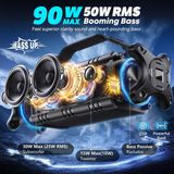 Aesco W-Kıng 90W Max Bluetooth Hoparlör, Ipx6 Su Geçirmez Taşınabilir Kablosuz Bluetooth Hoparlör, 50W Derin Bas Yüksek Açık Hoparlör, 40H Çalma Süresi/stereo Eşleştirme/tf Kart/aux/nfc - Adaçayı Yeşili
