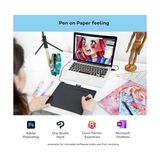 Aesco Wacom Intuos Medium Çizim Tableti, Çizim ve Fotoğraf Düzenleme Için Tablet, Basınca Duyarlı Kalemli, Siyah, Ev Ofis ve E-Öğrenme Için Ideal