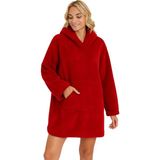 Aesco Wellsoft Kapşonlu Giyilebilir Tv Battaniyesi Unisex Over Size - Kırmızı - 2328M