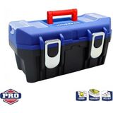 Aesco Workpro WP283016 Plastik Takım Çantası, Metal Kilitli, Abs Malzeme, 16 Inç, 41X22.8X21.1 Cm, 15KG Taşıma Kapasiteli, 2 Bölmeli - 001-Renkli