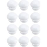 Aesco Xspring Dolap Kulpu, 12 Adet Çekmece Kulpu, Komodin Kulpları, Yuvarlak Ahşap Dolap Kulpları, Çekmece Kolları Için 4×22MM Vidalı, Beyaz Renkli Dekoratif Mobilya Aksesuarı - 00-Siyah - Beyaz