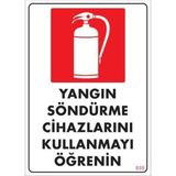 Aesco Yangın Söndürme Tüpü Uyarı Levhası 25X35 KOD:859
