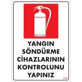 Aesco Yangın Söndürme Tüpü Uyarı Levhası 25X35 KOD:860