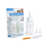 Aesco Yavru Kedi Köpek Biberonu 120 ml – Büyük Boy Evcil Hayvan Süt ve Besleme Şişesi Seti, Ölçekli Geniş Hacim, 2 Yedek Silikon Emzikli, Temizleme Fırçalı, Yeni Doğan Yavru Bakım Aparatı