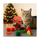 Aesco Yılbaşı Temalı Kedi Oyuncak Seti 8 Parça – Zilli ve Hışırtılı Toplar, Yaylı ve Plastik Oyuncaklar – Noel Konsept Evcil Hayvanlar Için Eğlenceli Oyun Paketi