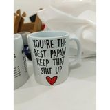 Aesco You're The Best Papaw Kupa - En Iyi Papaw Büyükbaba Seramik Bardak Hediyesi 325ML - 00-Siyah - Beyaz