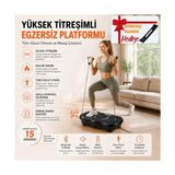 Aesco Yüksek Titreşimli Egzersiz Platformu Bluetooth Masaj Aleti Ev Fitness Cihazı Direnç Lastiği Hediye