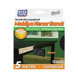 Aesco Yuvarlak Mobilya Masa Kenar Bandi, 18 mm x 5 mt Boyut, Siyah