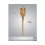 Aesco Zeytin Ağacı Ahşap Spatula 30 cm El Yapımı Doğal Tahta Kaşık Mutfak Servis - 0,5 x 7 cm
