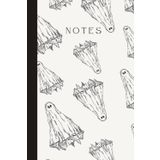 Aesthetic Halloween Ghosts Notebook: Cream and Black Matte Finish Hard Cover, Size (6"x9"), 120 Lined Pages, Perfect for Journaling, Note Taking