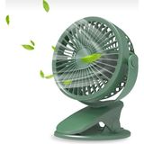 Aet Taşınabilir Mini USB Şarjlı Fan Kıskaçlı 3 Kademeli Hız Ayarı Şarj Edilebilir Mini Vantilatör Soğutucu - Yeşil