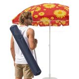 Aethra Premium 220cm Dev Plaj ve Güneş Şemsiyesi Taşıma Kılıflı Cırt Cırt Hediyeli Oxford Kalın Kumaş- Kırmızı Desen, Fiberglass İskelet- Teras, Balkon ve Kamp Deniz Seyahat Butik Otel Gölgeleme