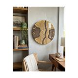 Af Epoxyart Duvar Saati - 40Cm - Modern Dekoratif Duvar Saati - Epoksi Duvar Saati - Kahve+Krem Karışımı