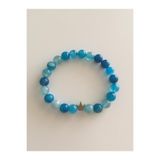 AFA TASARIM Doğal Taş Mavi Akik Taşı Bileklik