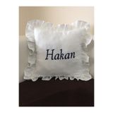 AFA TASARIM İsme Özel Nakışlı Bebek Takı Yastığı, İsimli Yastık, Lacivert Renk, 36x36cm