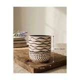 AFAM HEDİYELİK Eskitme Motifli Desenli Dekoratif Seramik Orkide Saksısı 12x13 cm Dekoratif Vazo Masaüstü Dekor