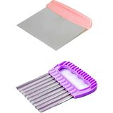Afife Home 2 Li Çelik Hamur Kesici Spatula ve Şekilli Patates Dilimleyici Pratik Doğrayıcı