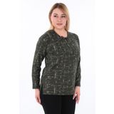 AfifeCOLLECTİON Büyük Beden Anne Bluz Simli Viskon Pamuklu Kumaş