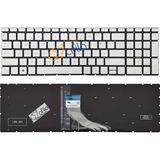 Afila Hp 15-DW4007NT (71T64EA) Uyumlu Notebook Klavyesi, Laptop Tuş Takımı (Silver, Gri Tr) - Işıklı