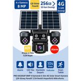 Afila PRO-8420GIP 8mp 4 Kameralı E-Sim 4g Aov Solar Smart Kamera Çift Güneş Panelli Hieasy Yazılım (360 Derece)