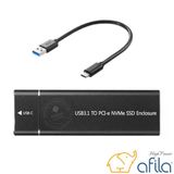 Afila - Usb 3.1 Type-C To Pci-E Express Nvme Ssd M.2 M-Key Hard Disk Kutusu M2 / Çevirici