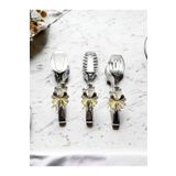 AFİLİ CONSEPT Kelebek Aksesuarlı Gümüş Metal Salata, Makarna, Pasta , Servis , Sunum , Yemek Maşası 3'lü Set