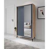 Afilli Freya Portmanto Antrasit MDF Sürgülü Aynalı 100 cm Genişlik 181 cm Yükseklik 40 cm Derinlik