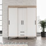 Afilli Ildır 2 Çekmeceli Sürgülü Kapaklı Dolap Flora Beyaz MDF Malzemeden Modern Tasarım