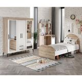 Afilli Ildır Genç Odası Takımı Beyaz MDF Malzemeden Modern Tasarım 3 Parça