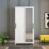 Afilli Olivia Beyaz Sürgülü Portmanto 180 cm Yükseklik 90 cm Genişlik Tamamı MDF Modern Tasarım