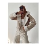 Afiş Butik PREMİUM İÇİ PELUŞ DIŞI SÜET CROP KABAN MONT