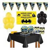 AFİŞLİ BATMAN 16 KİŞİLİK BETMEN DOĞUM GÜNÜ PARTİ MALZEMELERİ SÜSLERİ SETİ