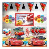 Afişli Cars Şimşek Mcqueen Arabalar 40 Kişilik Doğum Günü Parti Malzemeleri Seti